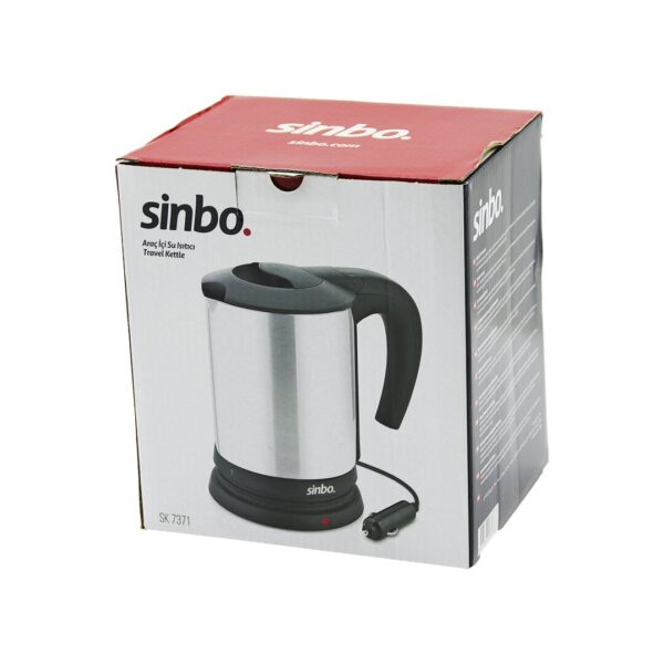 Sinbo Sk-7371 12 V Araç İçi Kettle Paslanmaz Çelik Su Isıtıcısı 0.8 lt 120 W Çakmaklık Fişli Plastik Kapak - Kulp