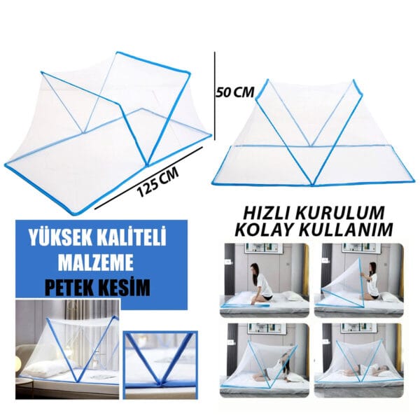 Sinek Koruyucu Cibinlik - Tül Çocuk - Bebek Portatif Kullanım 50x125cm