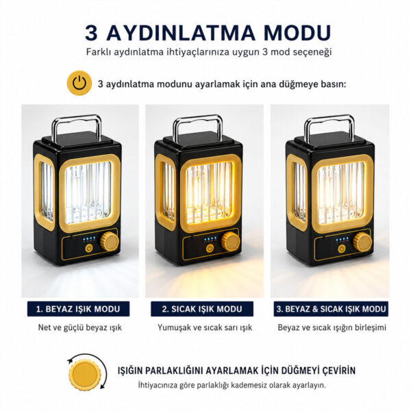 Solar - Güneş Enerjili USB Şarjlı Nostalji Solar Lamba 1500 mAh Hs-234