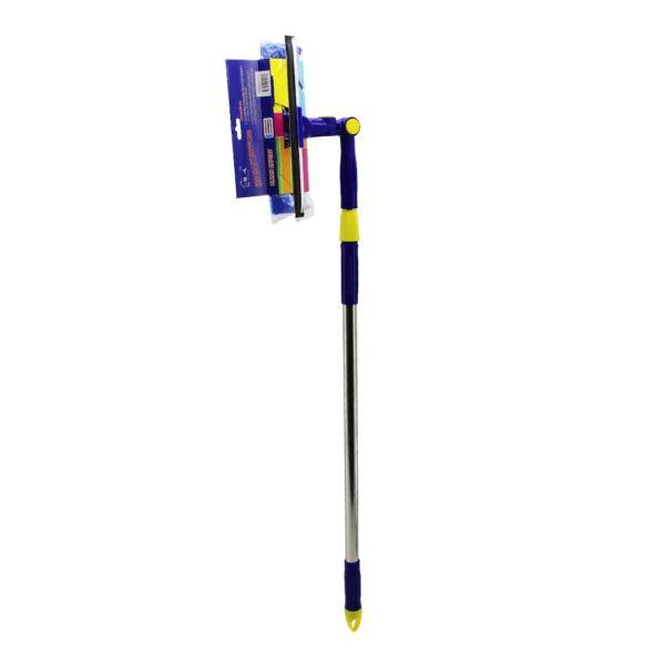Star Q 2 Başlı - Camsil Çekpas - M.fiber Mop - 24.5 cm 360 Derece Başlık Camsil - Mop Uzayan Metal - Pls.sap - 85-133 cm