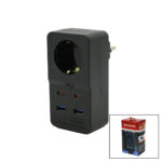 Termal Akım Korumalı 1xpriz 2x USB 2x Type-C Duvar Tipi Priz Siyah 10a - 2500 W