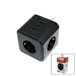 Termal Akım Korumalı 3x Priz 3x USB Duvar Tipi Priz Siyah 10a - 2500 W