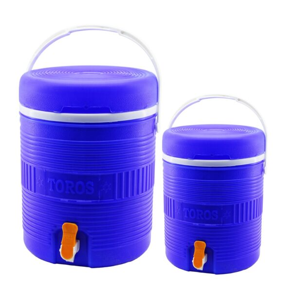 Toros 2li Set - 14+6lt Yuvarlak Termos Mavi Plastik Musluklu - Taşıma Kulplu Brkt-501575