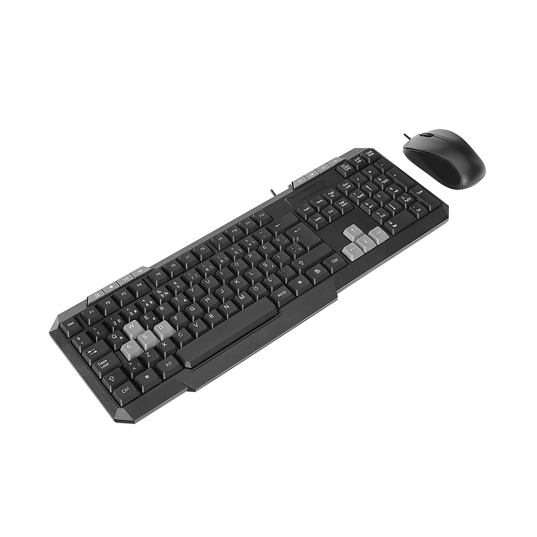 USB Kablolu Klavye - Mouse Set Q Klavye 1200dpı Mouse Km-1435