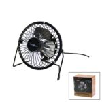 USB - Mini Fan Metal Kasa - Ayak - 360 Derece Masa Üstü Vantilatör 4-Metal Pervane 13.5x11x15cm5v-2.5 W