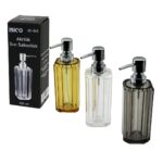 Uzun Kare Taban -Sekizgen Gövde Şeffaf - Renkli Akrilik - Mika Kristal Sıvı Sabunluk 200 ml