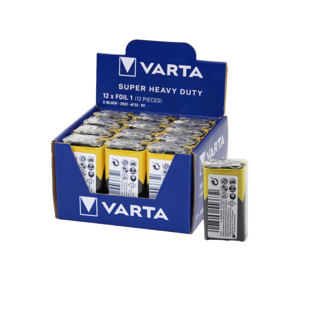 Varta 9 Volt Pil E 12pcs