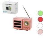 Wireless Hoparlör - Speaker - Radyo Işıklı USB Şarjlı Renkli Kasa - Bronz Çerçeve USB - DC 5 V - Tf