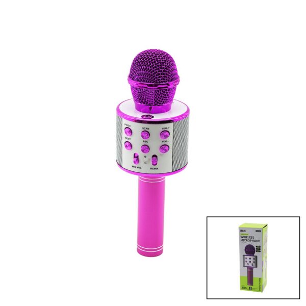 Wireless Mikrofon Karaoke - Hoparlör USB Şarjlı USB - Tf - AUX Renkli Krom Kaplama Pil:800mah - DC 5 V Bls-25