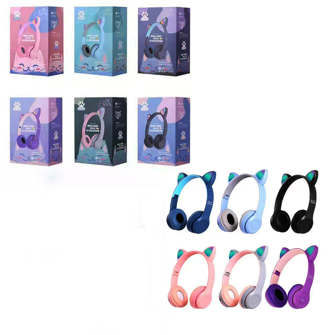 Wireless USB Şarjlı Kulaklık Işıklı - Bluetooth - Kulaklı - Katlamalı Pl-2036